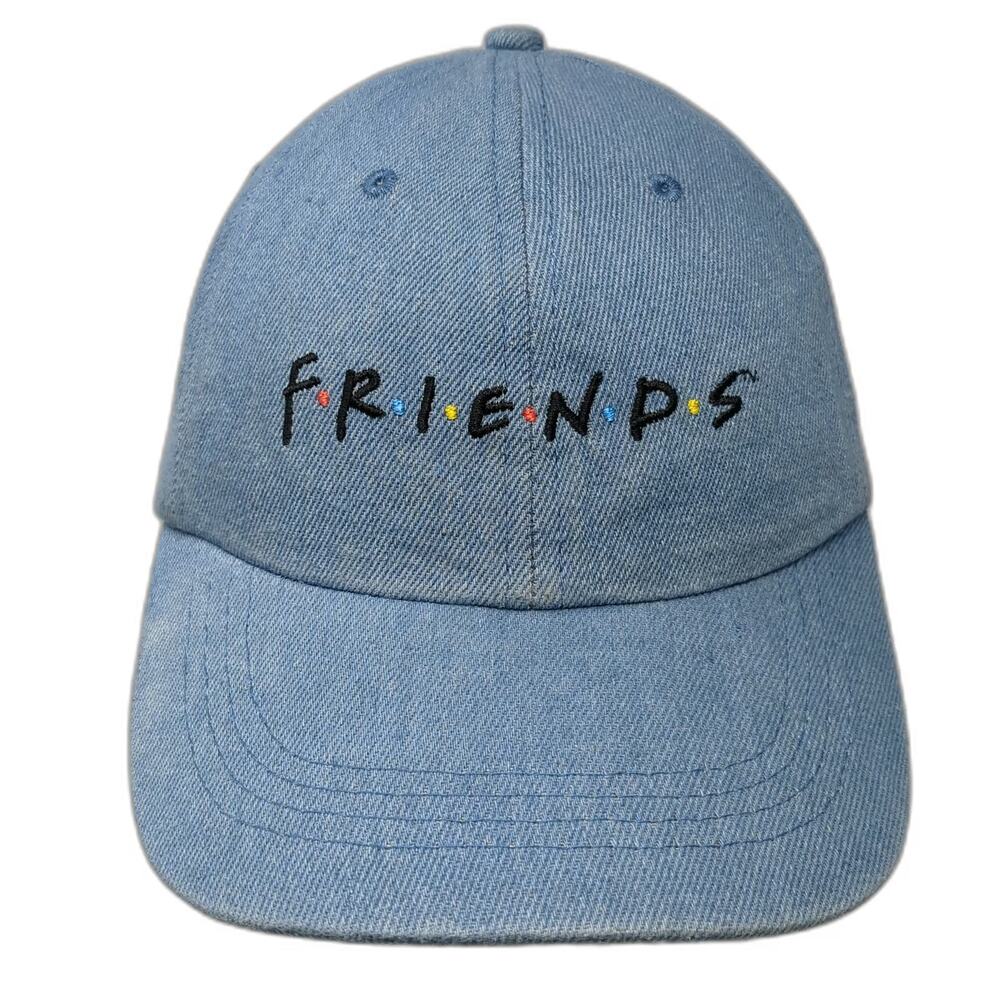 CultureFly Friends Blue One Size Baseball Cap Strapback Denim Embroidered Hat